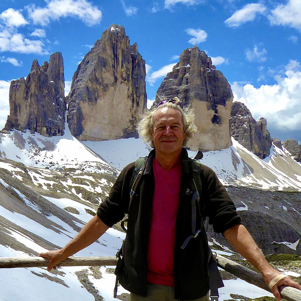 Martin Hunt leading a walking tour in The Dolomites in Italy