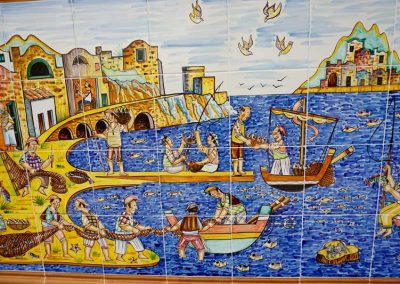Ceramic tiles in Capri church